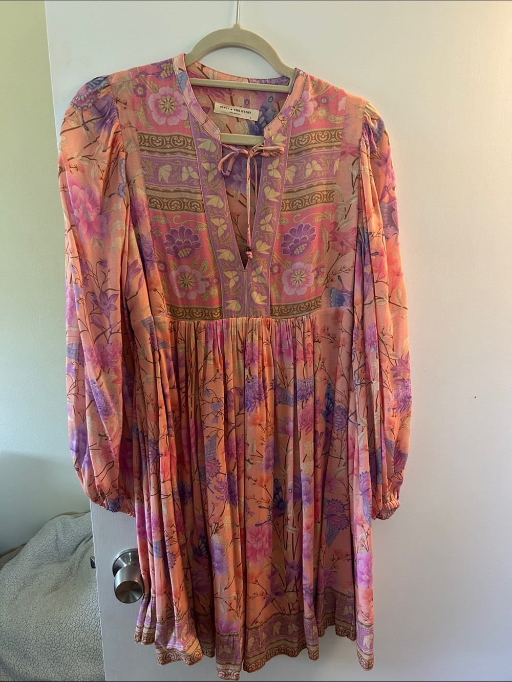 Spell Pink Orange Floral Midi Dress